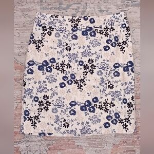 Ann Taylor Floral Flat Front Lined skirt Size 6